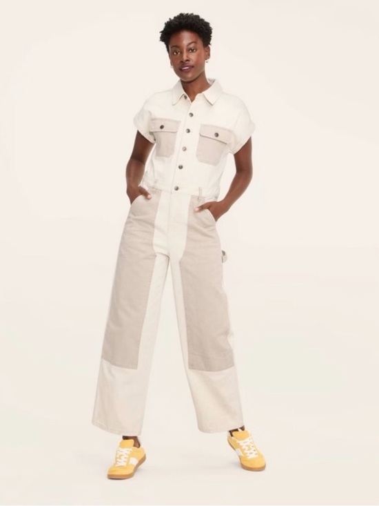 Woolrich Pants - Woolrich x Target Women's Short Sleeve Western Denim Jumpsuit -Cream Size 6 NWOT